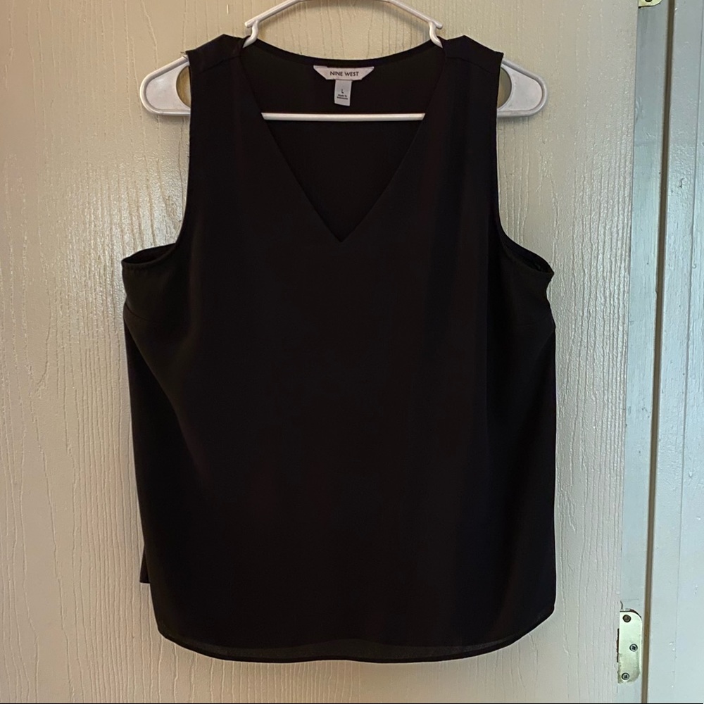 Large black v-neck tank, Nine West basic closet staple